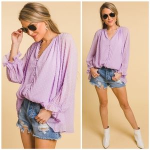 Lilac Love Button Front Blouse